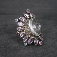 Large Nicky Butler Sterling Ring Amethyst Prasiolite Size 8 Limited Edition