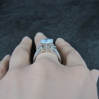 Vintage Sterling Diamonique Cz Ring Sizes 8 and 9