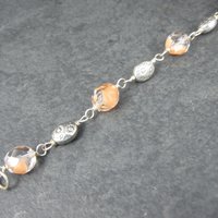 Vintage Sterling Art Glass Sun Bracelet 7.25"