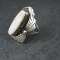 Southwestern Sterling Mother of Pearl Ring Size 6.75
