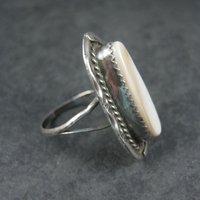 Southwestern Sterling Mother of Pearl Ring Size 6.75