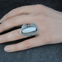 Southwestern Sterling Mother of Pearl Ring Size 6.75