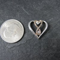 Vintage Vermeil Sterling Diamond Heart Pendant