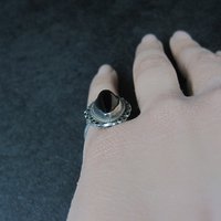 Vintage Mexican Sterling Onyx Ring Size 4.5