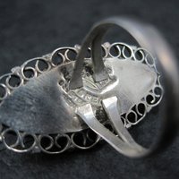 Vintage Mexican Sterling Onyx Ring Size 4.5