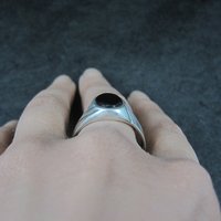 Mens Vintage Sterling Onyx Ring New Old Stock