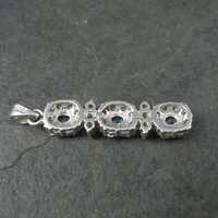 Vintage Sterling Topaz Cubic Zirconia Halo Pendant