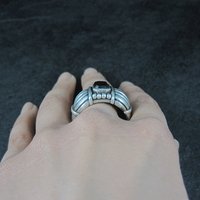 Vintage Gothic Sterling Onyx Ring New Old Stock Multiple Sizes Available