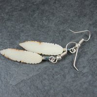 Painted Bone Feather Earrings