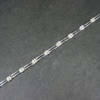 Vintage Sterling Yellow Cz Flower Bracelet 7.25 Inches