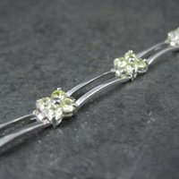 Vintage Sterling Yellow Cz Flower Bracelet 7.25 Inches