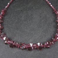 Purple Austrian Crystal Bead Necklace 17 Inches