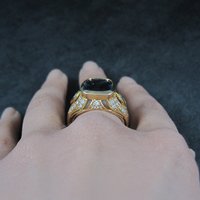Unique Vermeil Sterling Blue Quartz Ring Size 8