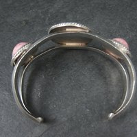 Heavy Southwestern Sterling Malachite Rhodonite Cuff Bracelet 6.25"
