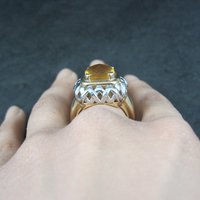 Vintage Vermeil Sterling Citrine Ring Size 8