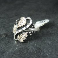 Black Hills Silver Leaf Ring Size 6