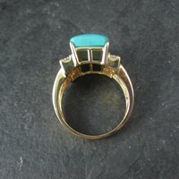 Estate Vermeil Sterling Turquoise Ring Size 8