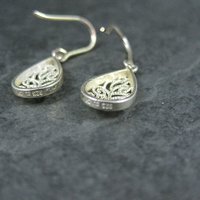 Small Vintage Sterling Filigree Earrings