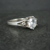 Vintage Sterling Diamonique Cz Ring Sizes 8 and 9