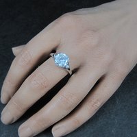Vintage Sterling Diamonique Cz Ring Sizes 8 and 9