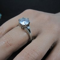 Vintage Sterling Diamonique Cz Ring Sizes 8 and 9