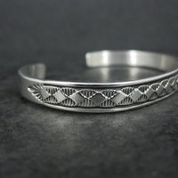 Vintage Southwestern Sterling Cuff Bracelet 6 Inches Bruce Morgan