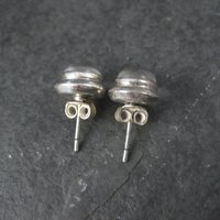 Vintage Sterling Pink Dichroic Glass Stud Earrings