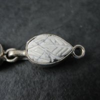 Sterling Carved Howlite Hook Clasp