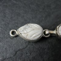 Sterling Carved Howlite Hook Clasp