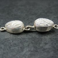 Sterling Carved Howlite Hook Clasp