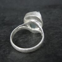 Estate Sterling Raw Aquamarine Ring Size 7