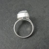 Estate Sterling Raw Aquamarine Ring Size 7