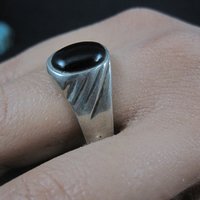 Mens Vintage Sterling Onyx Ring New Old Stock