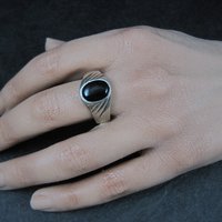 Mens Vintage Sterling Onyx Ring New Old Stock