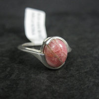 Dainty Estate Sterling Rhodochrosite Ring Size 9