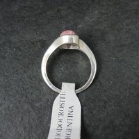 Dainty Estate Sterling Rhodochrosite Ring Size 9