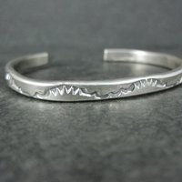Southwestern Vintage Sterling Cuff Bracelet 6 Inches Tahe