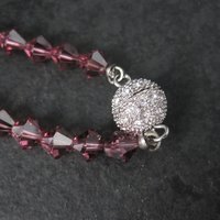 Purple Austrian Crystal Bead Necklace 17 Inches