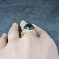 Vintage Vermeil Sterling Smoky Topaz Ring Size 8