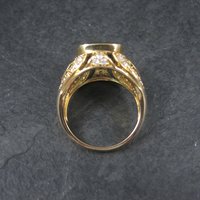 Unique Vermeil Sterling Blue Quartz Ring Size 8