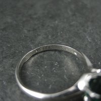 Vintage Sterling Emerald Solitaire Ring New Old Stock Multiple Sizes