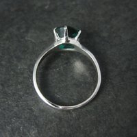 Vintage Sterling Emerald Solitaire Ring New Old Stock Multiple Sizes