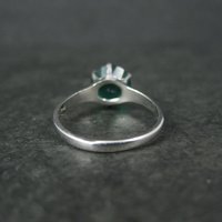 Vintage Sterling Emerald Solitaire Ring New Old Stock Multiple Sizes