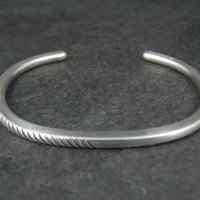 Contemporary Navajo Sterling Cuff Bracelet 6.75 Inches Boyd Tsosie