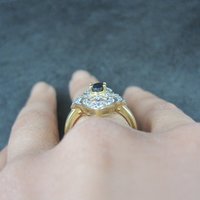 Vintage Vermeil Sterling Sapphire Ring Size 8