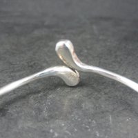 Vintage Sterling Crossover Bangle Bracelet 6.75"