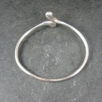 Vintage Sterling Crossover Bangle Bracelet 6.75"