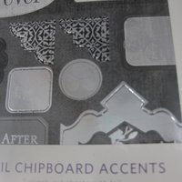 Black Silver White Wedding Foil Chipboard Accents Scrapbooking