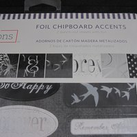 Black Silver White Wedding Foil Chipboard Accents Scrapbooking