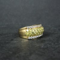 Vermeil Sterling Yellow White Cz Ring Size 8
